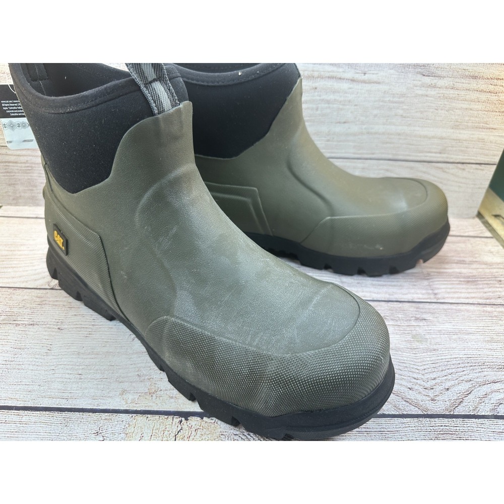 CAT Stratus Pull-On Waterproof Work Boots Men's Green Safety Toe Size 12 M